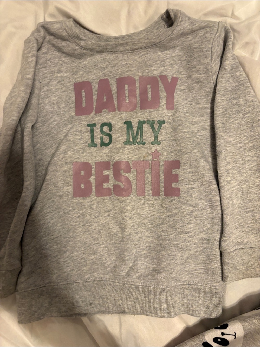 Garanimals Heather Gray Sweatshirt with Pink and Green Lettering